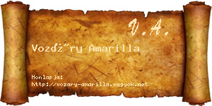 Vozáry Amarilla névjegykártya